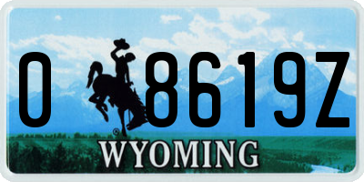 WY license plate 08619Z
