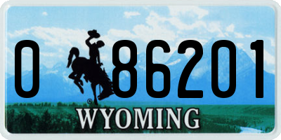 WY license plate 086201