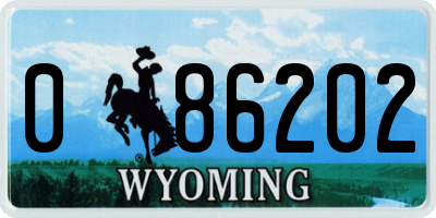 WY license plate 086202