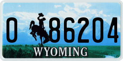 WY license plate 086204