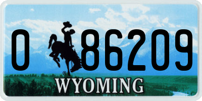 WY license plate 086209