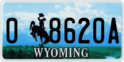 WY license plate 08620A