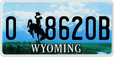WY license plate 08620B