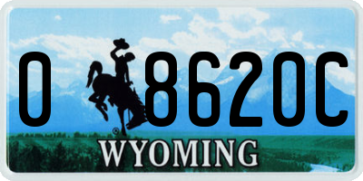 WY license plate 08620C
