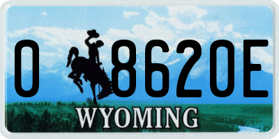 WY license plate 08620E