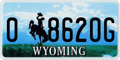 WY license plate 08620G