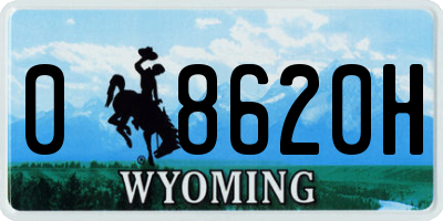 WY license plate 08620H
