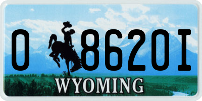 WY license plate 08620I