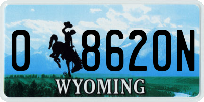 WY license plate 08620N