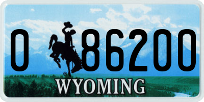 WY license plate 08620O