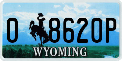 WY license plate 08620P