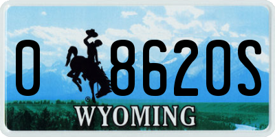 WY license plate 08620S