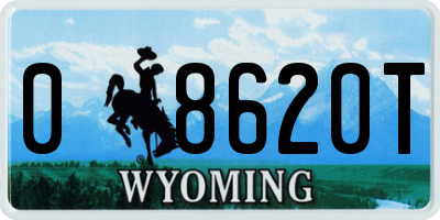 WY license plate 08620T