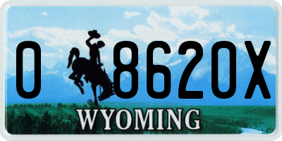WY license plate 08620X