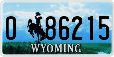 WY license plate 086215