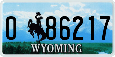 WY license plate 086217