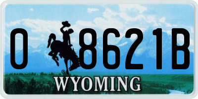 WY license plate 08621B
