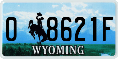WY license plate 08621F