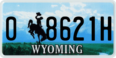 WY license plate 08621H