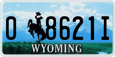 WY license plate 08621I