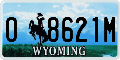 WY license plate 08621M