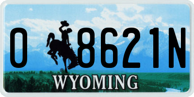 WY license plate 08621N