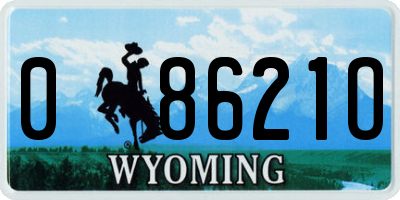 WY license plate 08621O