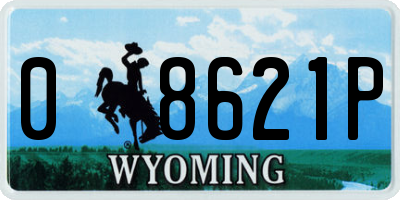 WY license plate 08621P