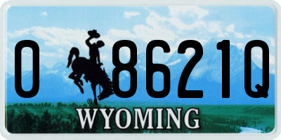 WY license plate 08621Q