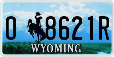 WY license plate 08621R