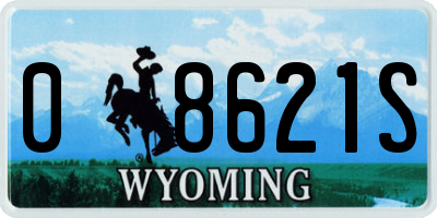 WY license plate 08621S