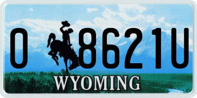 WY license plate 08621U