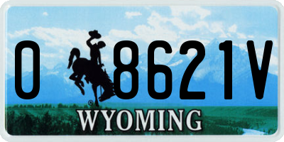 WY license plate 08621V