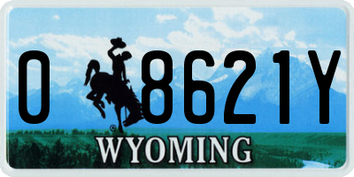 WY license plate 08621Y