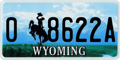 WY license plate 08622A