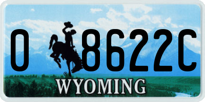 WY license plate 08622C