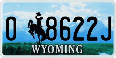 WY license plate 08622J