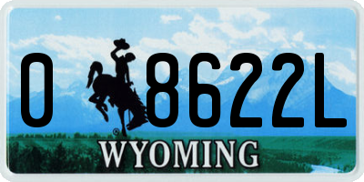 WY license plate 08622L
