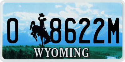 WY license plate 08622M
