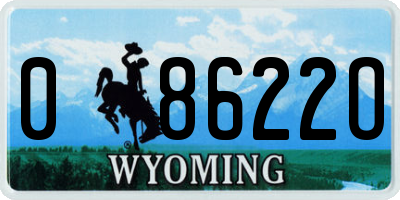 WY license plate 08622O