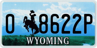 WY license plate 08622P