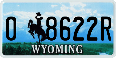 WY license plate 08622R