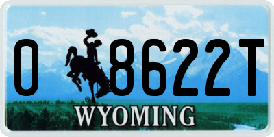 WY license plate 08622T