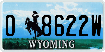 WY license plate 08622W
