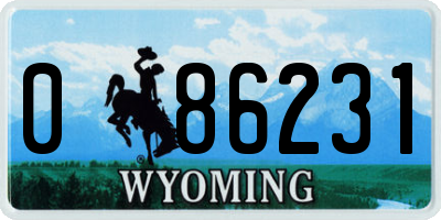 WY license plate 086231
