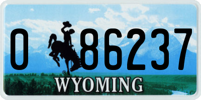 WY license plate 086237