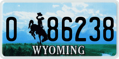 WY license plate 086238