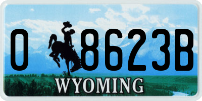 WY license plate 08623B