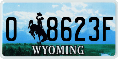 WY license plate 08623F