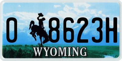 WY license plate 08623H